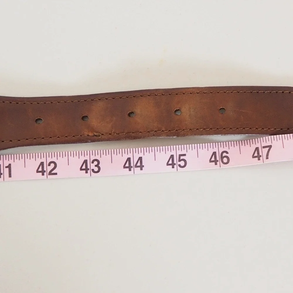 Belted Cow Co Nautical Sailboat Ribbon Club Belt Mens‎ 44 Leather Preppy Yacht